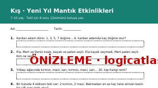 Kış · Yeni Yıl Mantık Etkinlikleri ücretsiz çalışma kağıdı önizleme