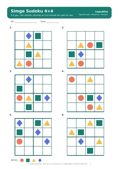 Low-resolution preview of a Picture Sudoku 4×4 page