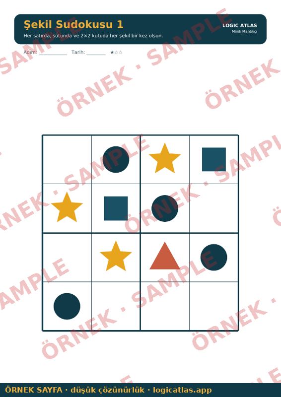 Formen-Sudoku – Vorschau mit Wasserzeichen